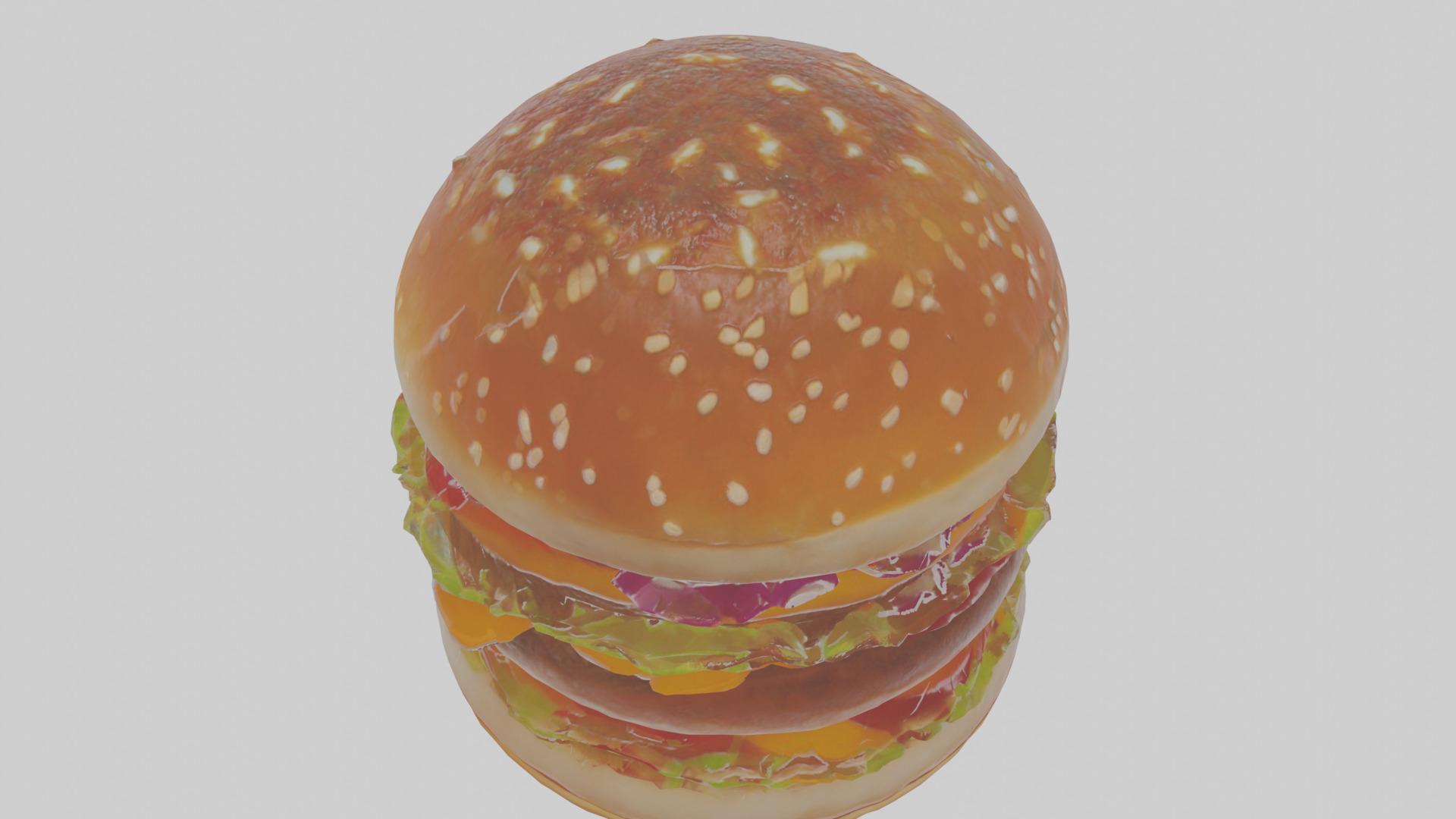 Cartoon Burger Low-poly 3D model_25