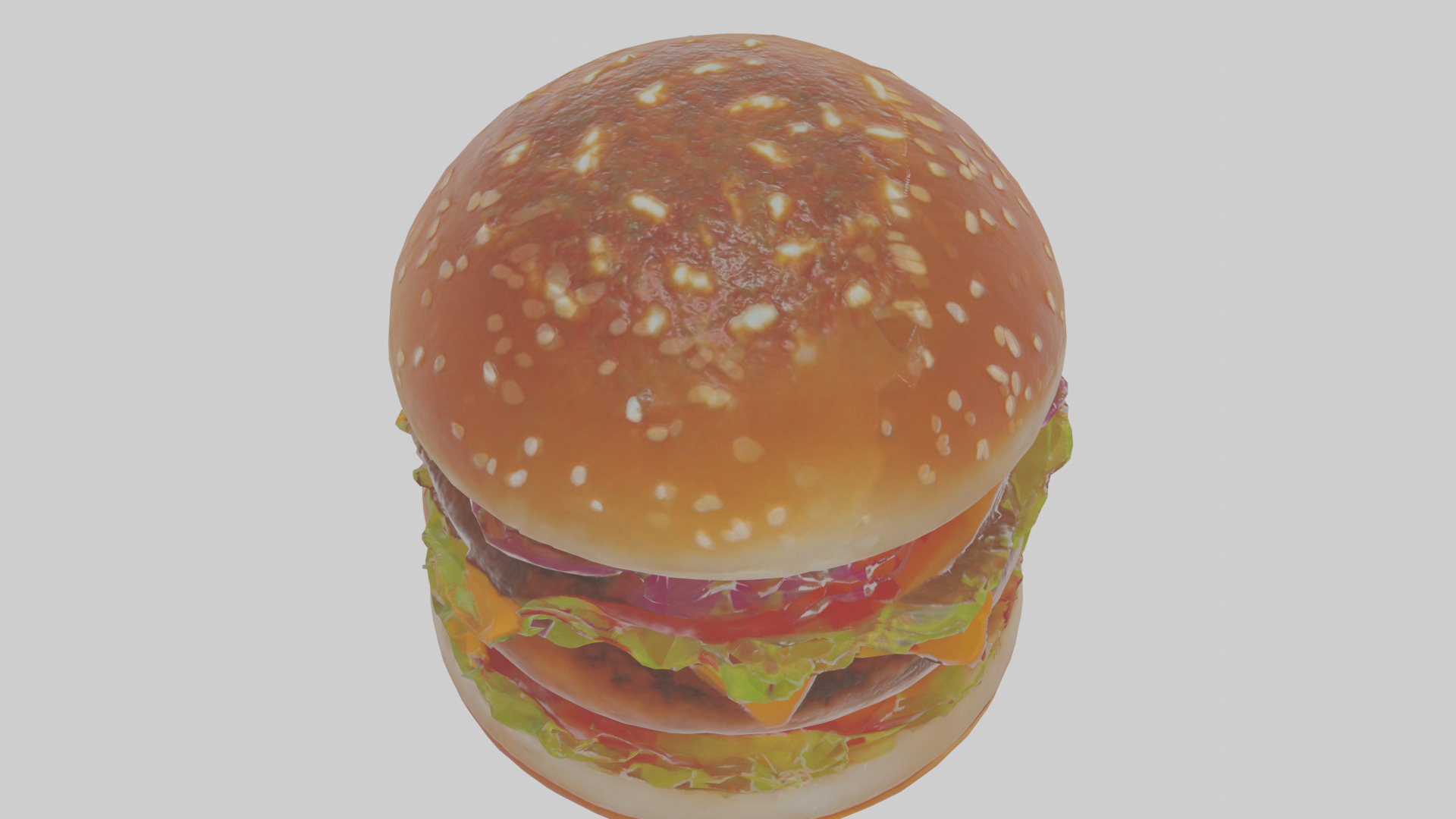 Cartoon Burger Low-poly 3D model_28