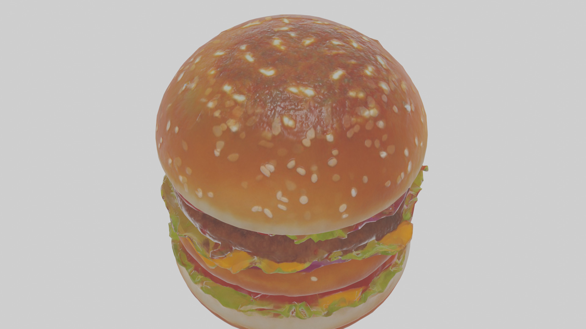 Cartoon Burger Low-poly 3D model_22