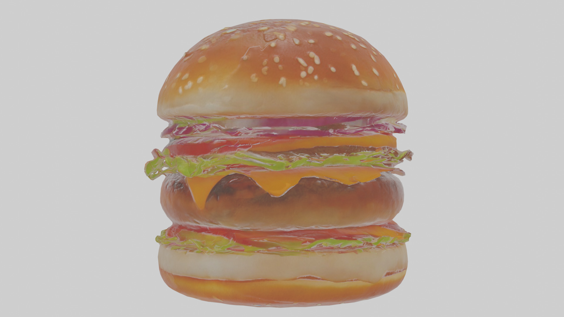 Cartoon Burger Low-poly 3D model_15
