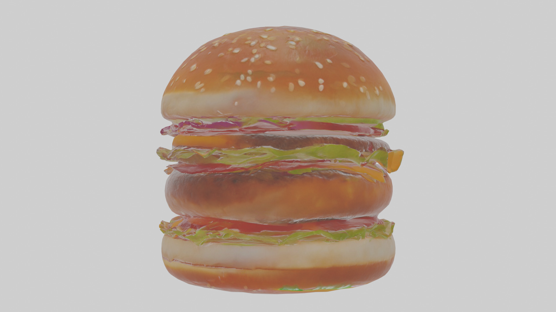 Cartoon Burger Low-poly 3D model_17