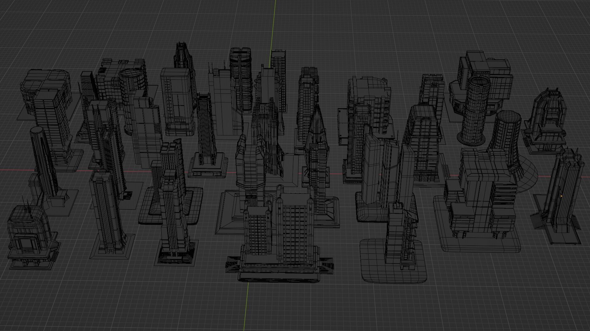 3D sci fi skyscraper futuristic buildings 3D model_6