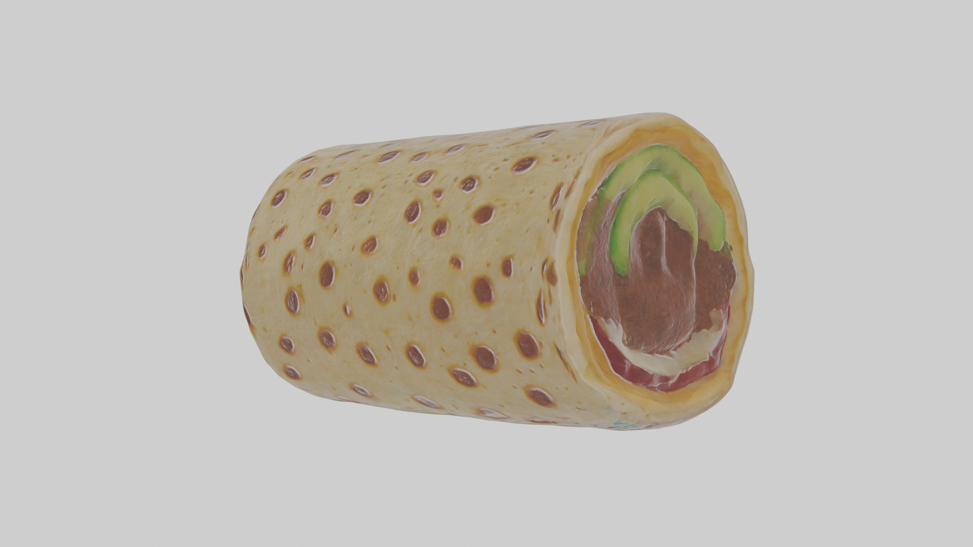 Cartoon Burrito Low-poly 3D model_15