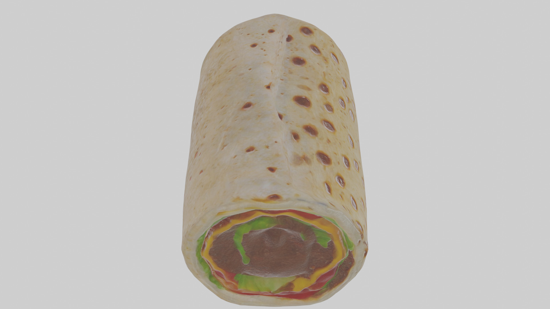 Cartoon Burrito Low-poly 3D model_28
