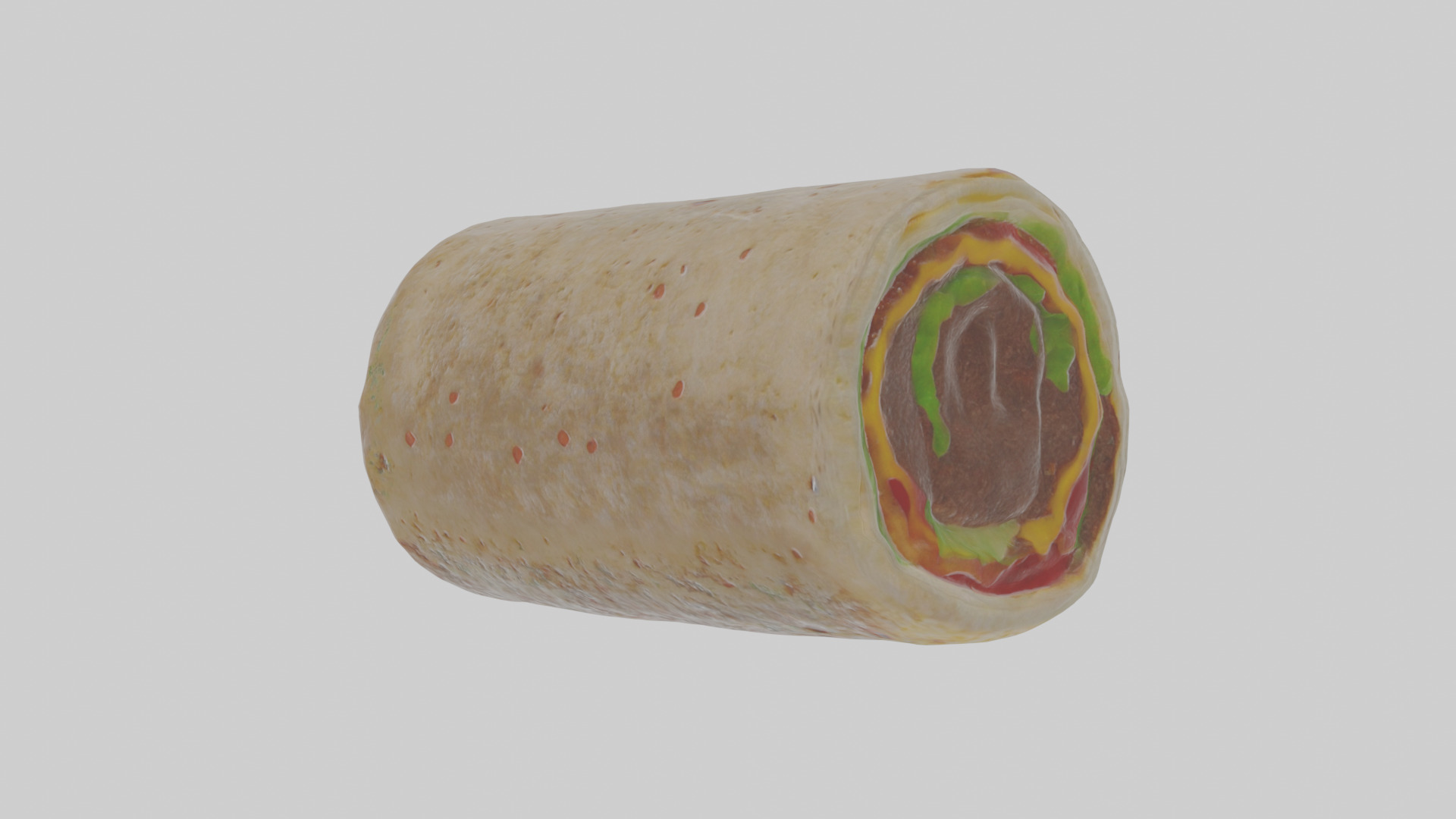 Cartoon Burrito Low-poly 3D model_4