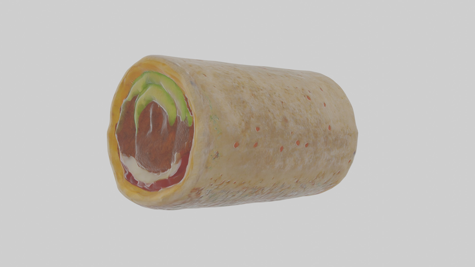 Cartoon Burrito Low-poly 3D model_2