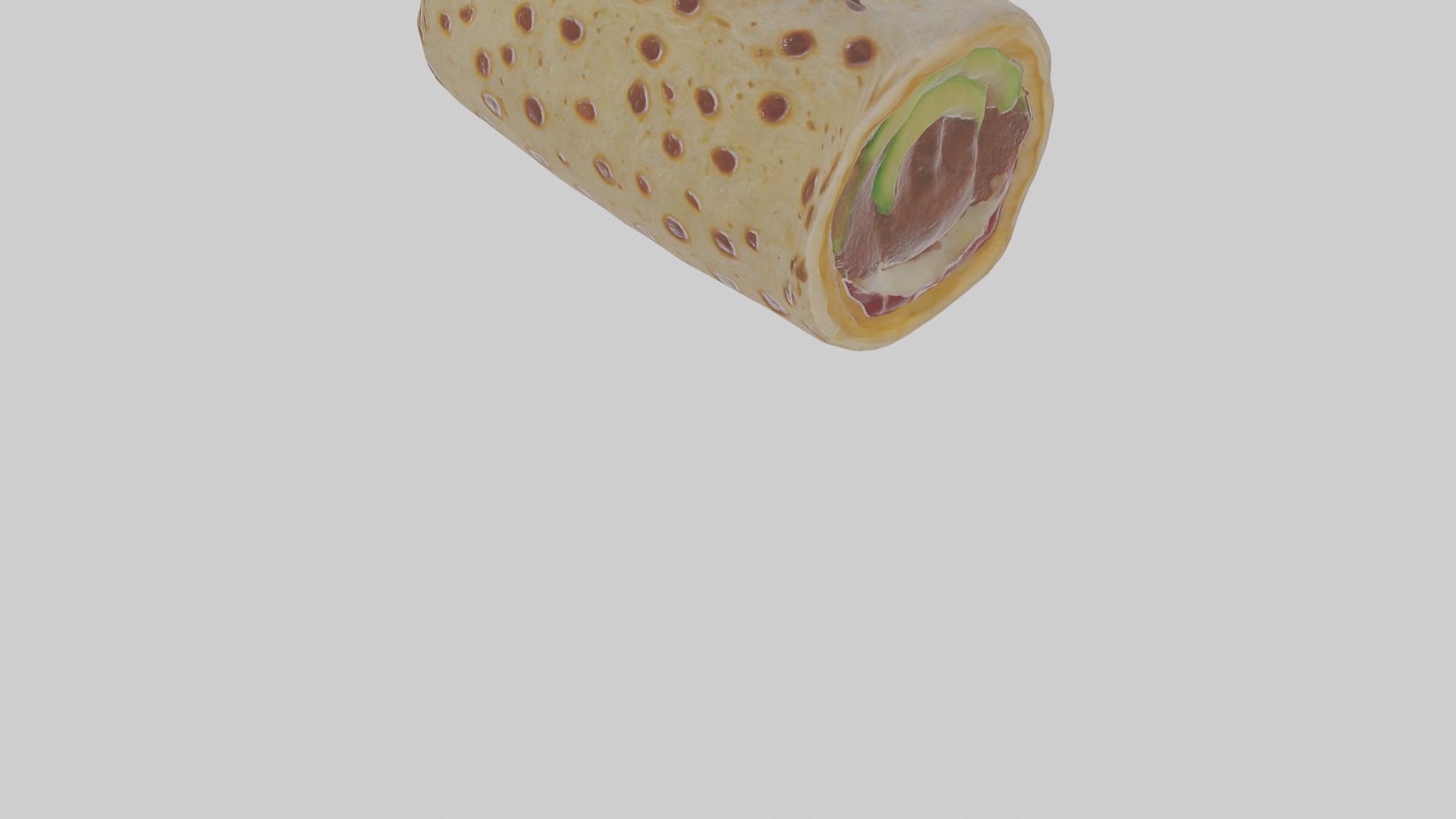 Cartoon Burrito Low-poly 3D model_8