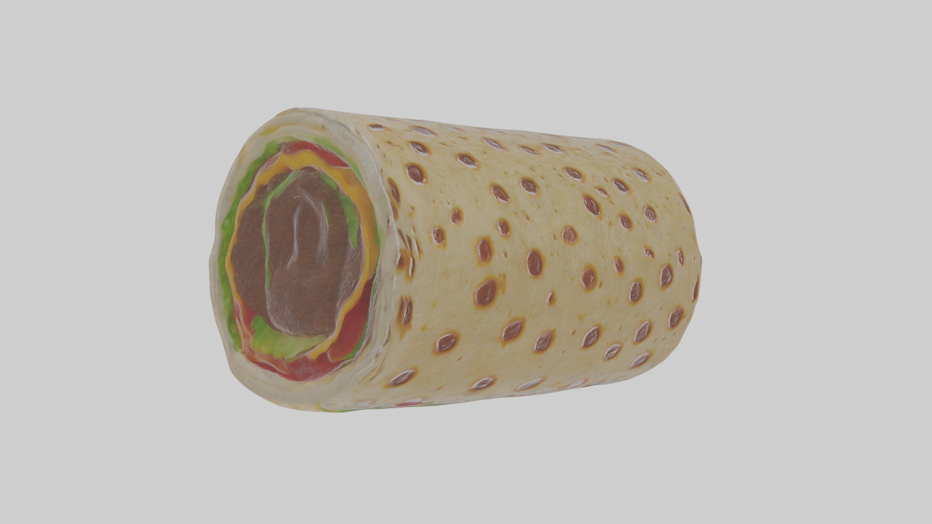 Cartoon Burrito Low-poly 3D model_16