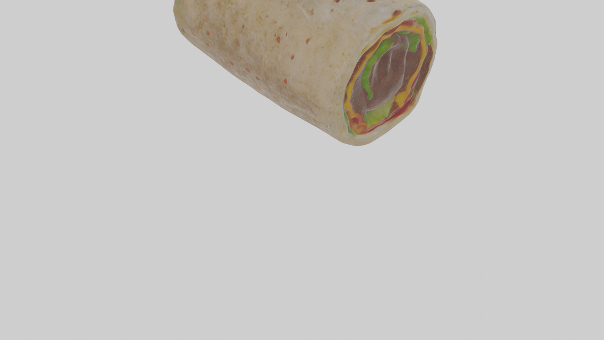 Cartoon Burrito Low-poly 3D model_7