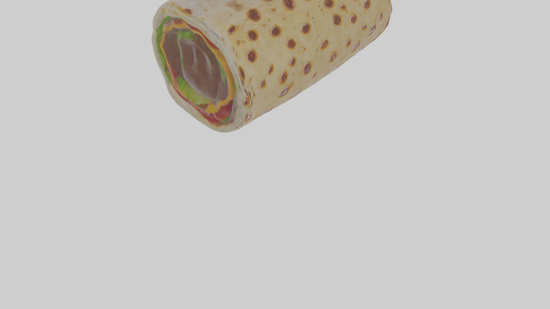 Cartoon Burrito Low-poly 3D model_10