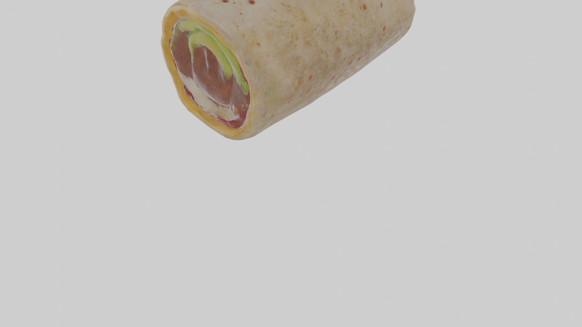 Cartoon Burrito Low-poly 3D model_6