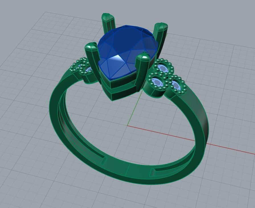 Drop Solitaire Ring 3D print model_5