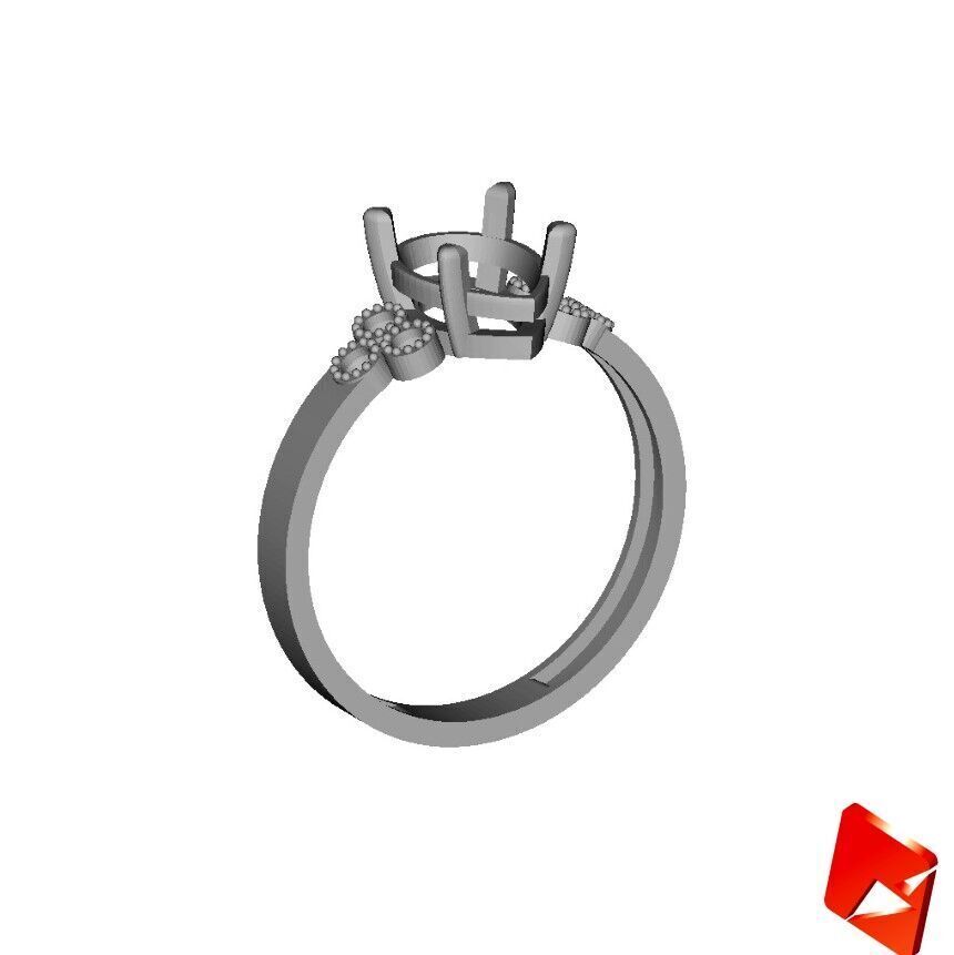 Drop Solitaire Ring 3D print model_4