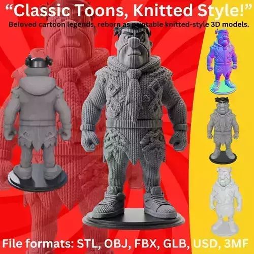 Fred Flintstone Inspired Modern Streetwear Figurine