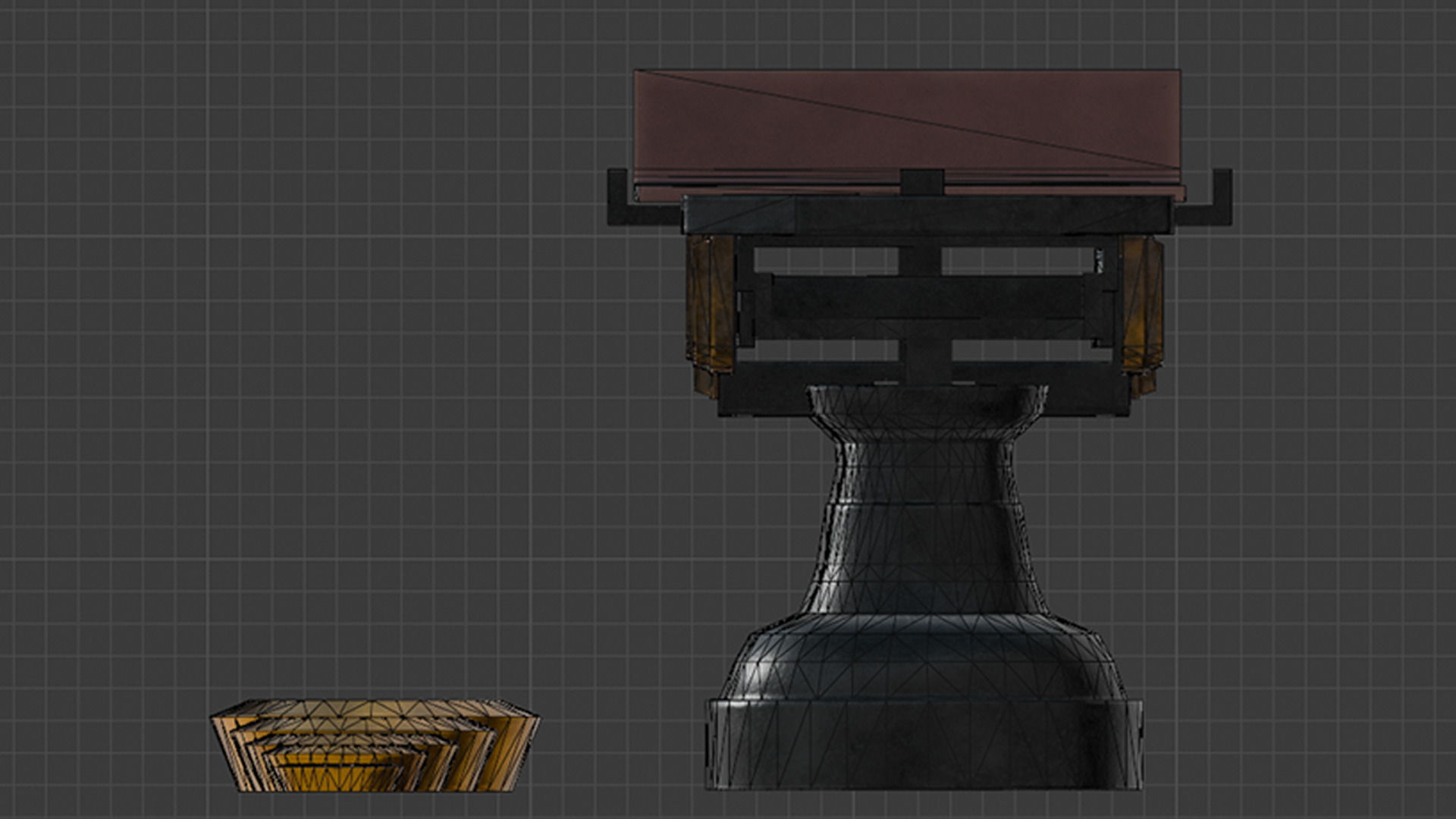 A Set Of Victorian Kitchen Scales and Weights Low-poly 3D model_14