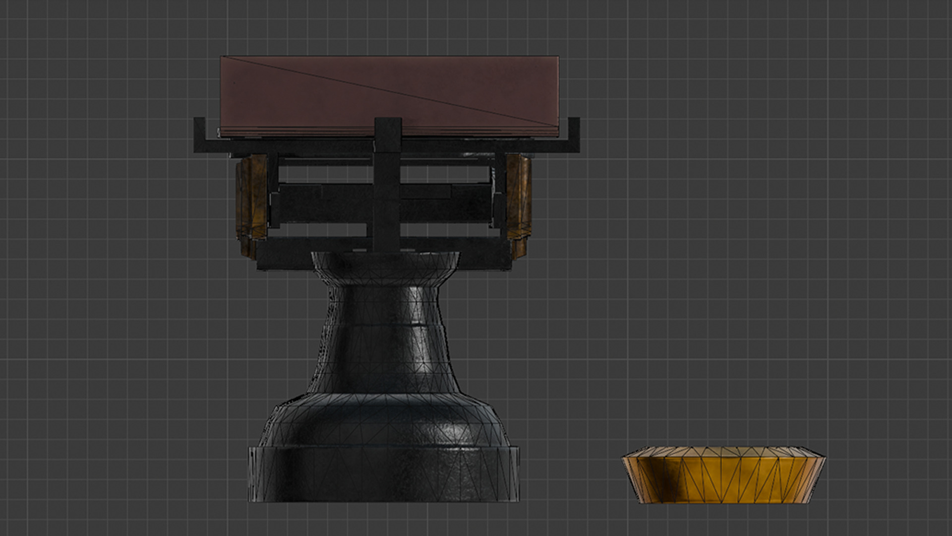 A Set Of Victorian Kitchen Scales and Weights Low-poly 3D model_16