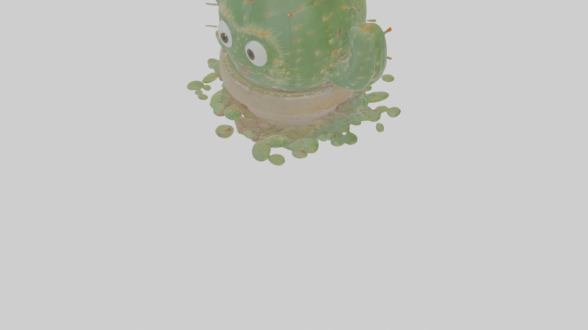 Cartoon Cactus Low-poly 3D model_9