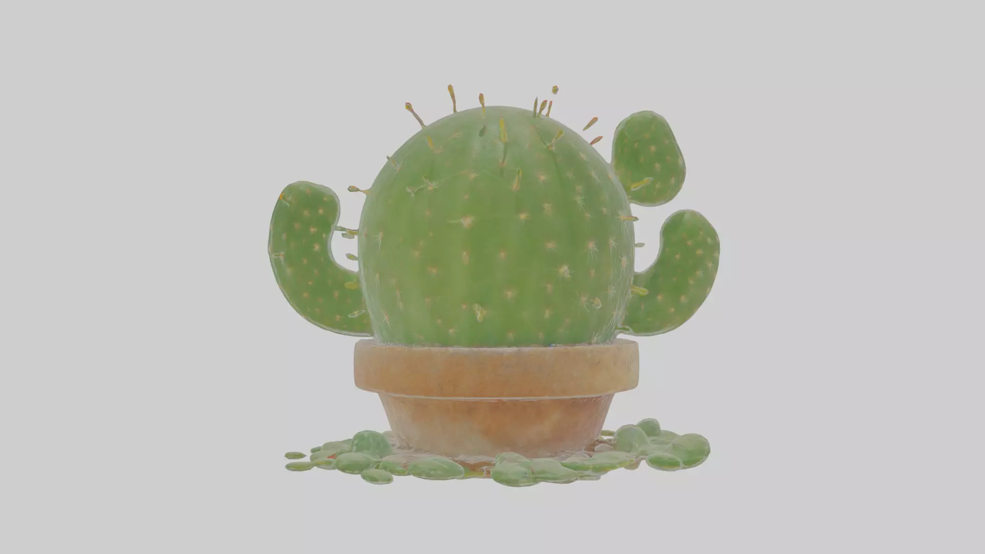 Cartoon Cactus Low-poly 3D model_0