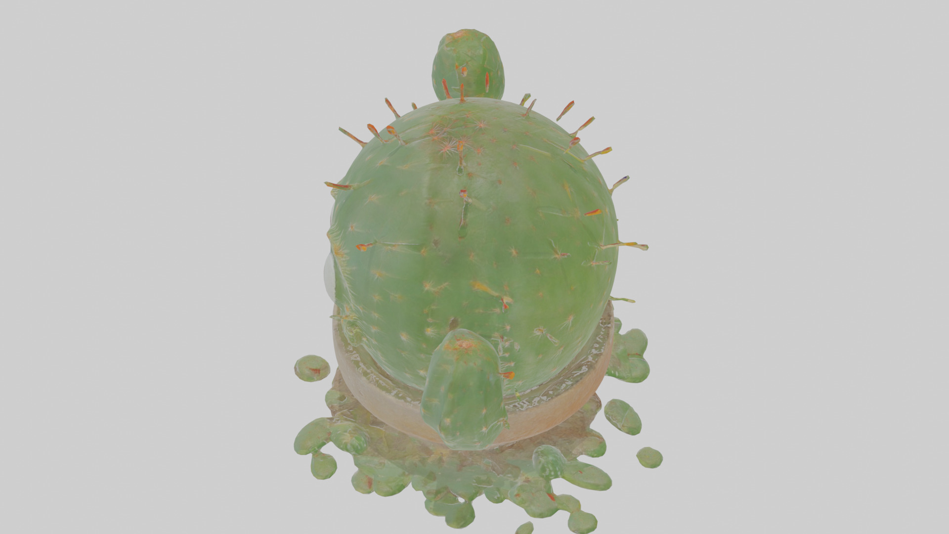 Cartoon Cactus Low-poly 3D model_26