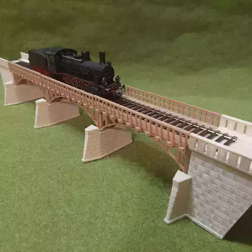 H0 scale Wooden Arch Railway Bridge - FDM