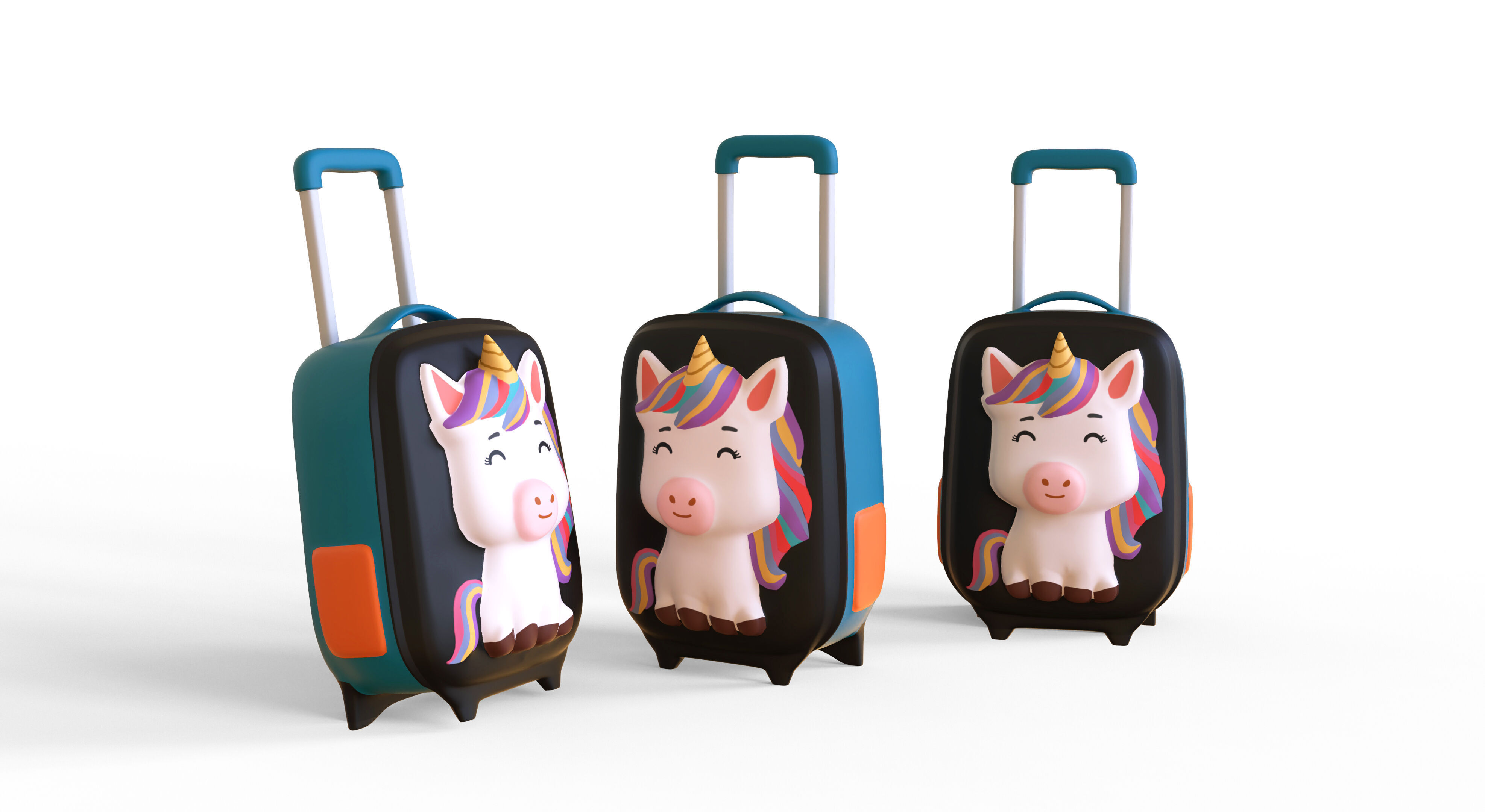 Low Poly - Suitcase Unicorn Low-poly 3D model_3
