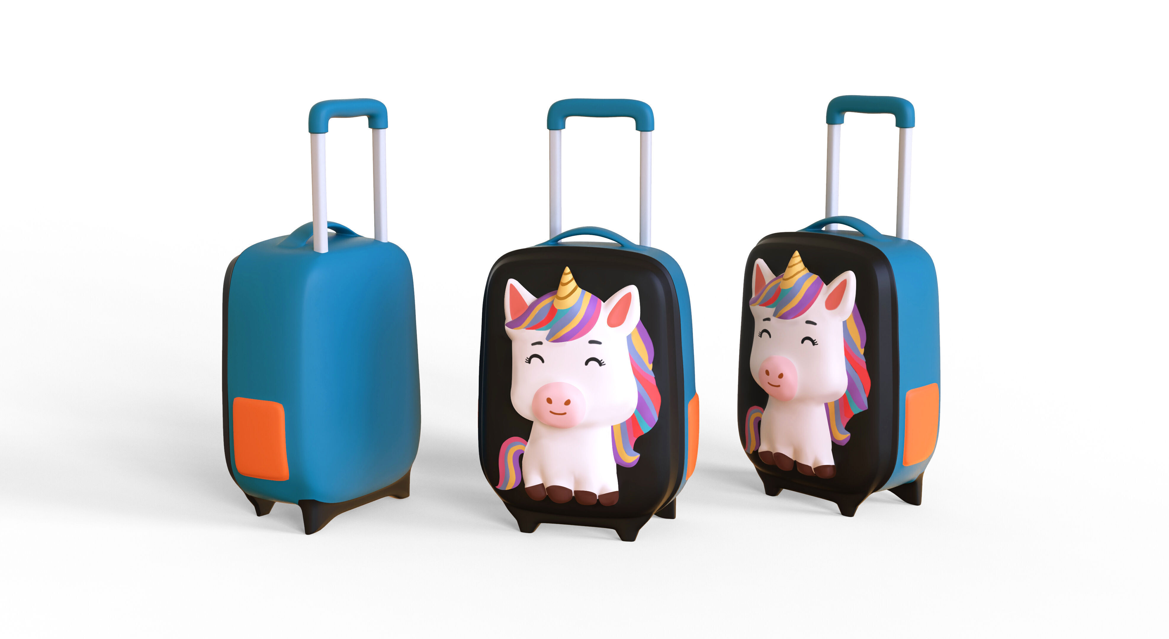 Low Poly - Suitcase Unicorn Low-poly 3D model_1