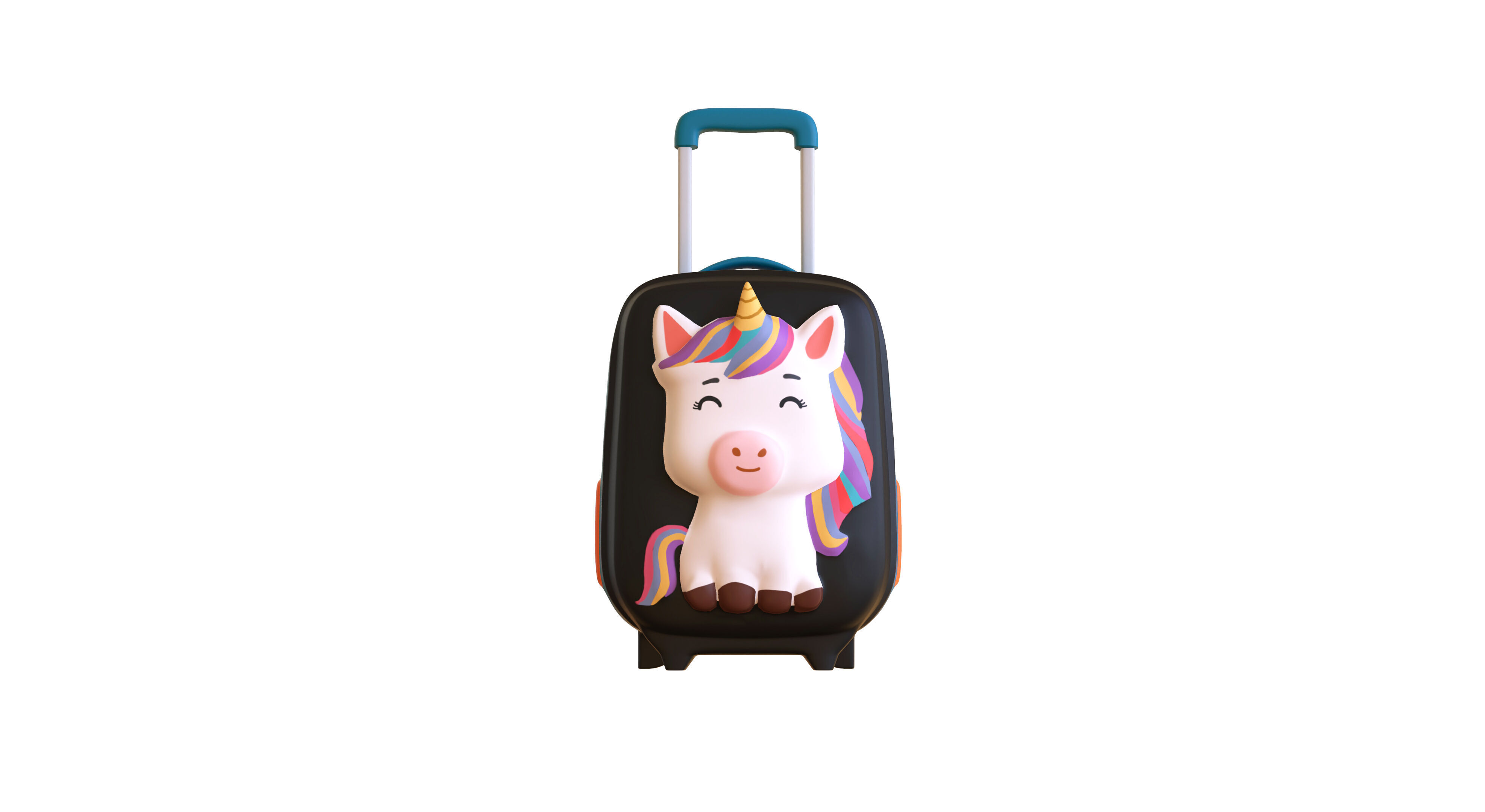 Low Poly - Suitcase Unicorn Low-poly 3D model_7