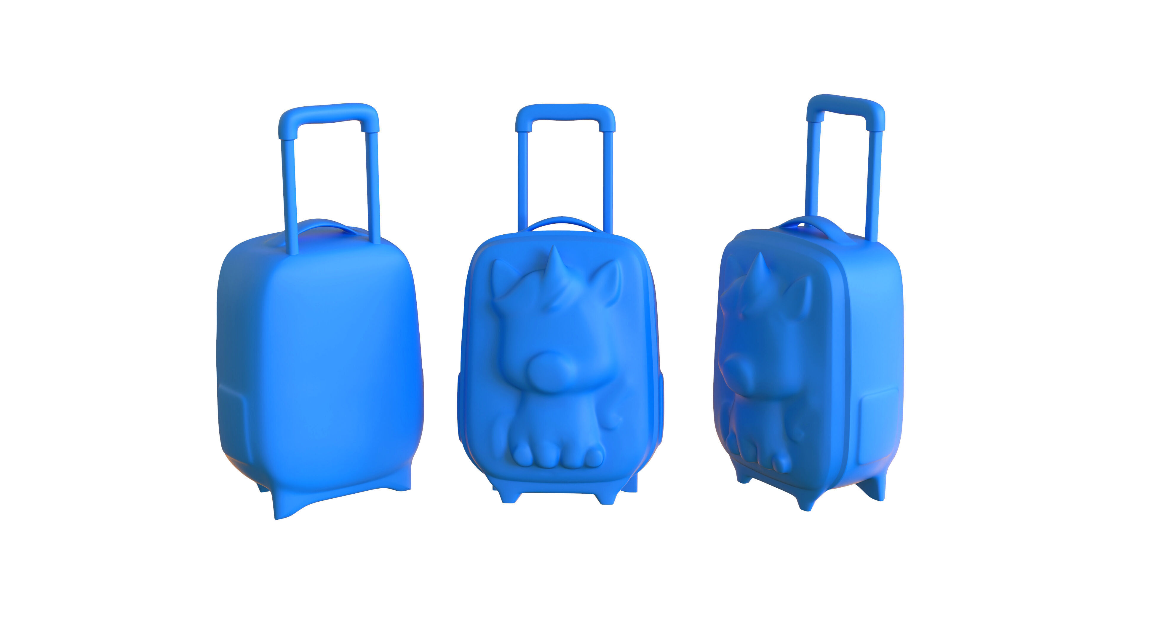 Low Poly - Suitcase Unicorn Low-poly 3D model_9