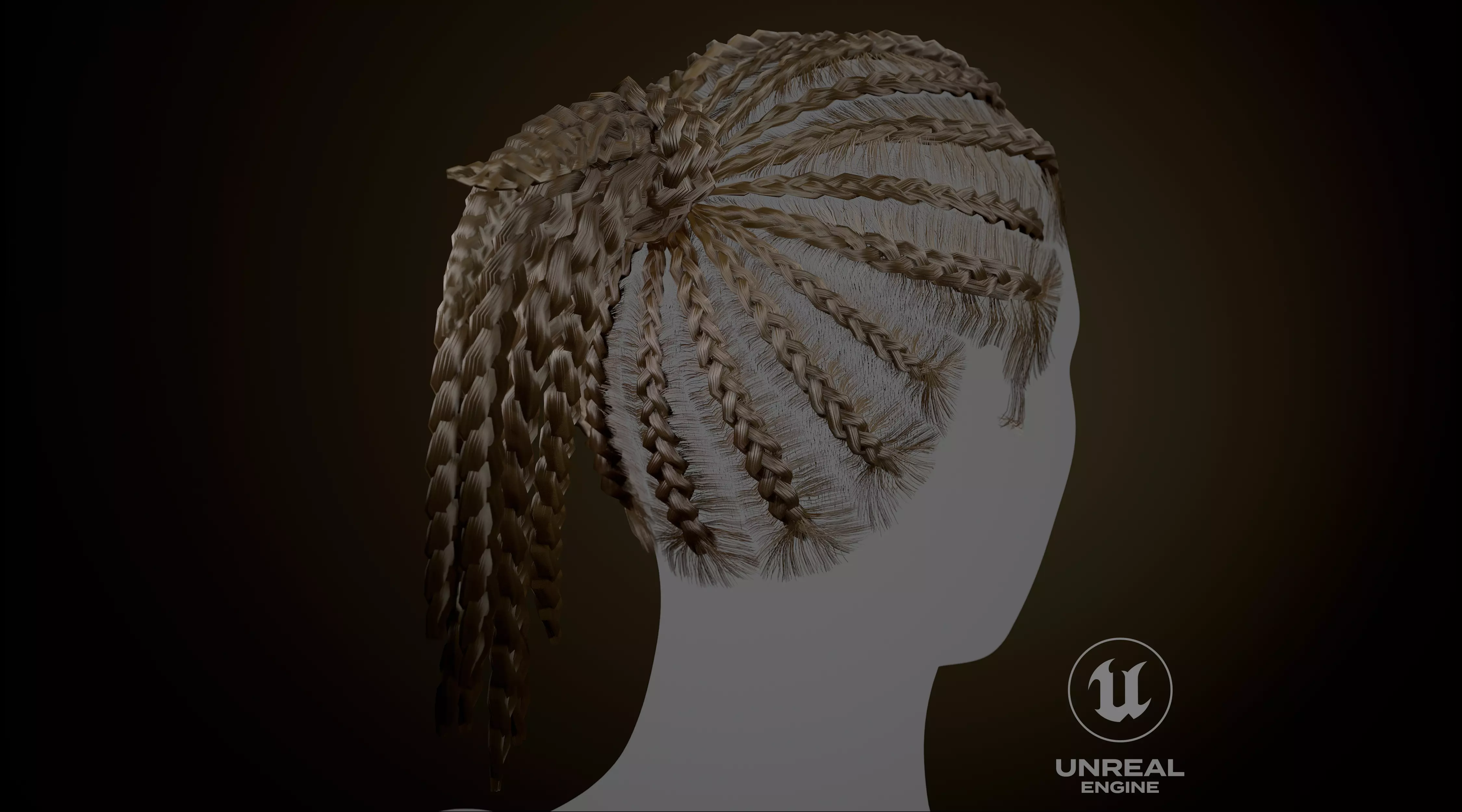Female Real Time Hair Free low-poly 3D model