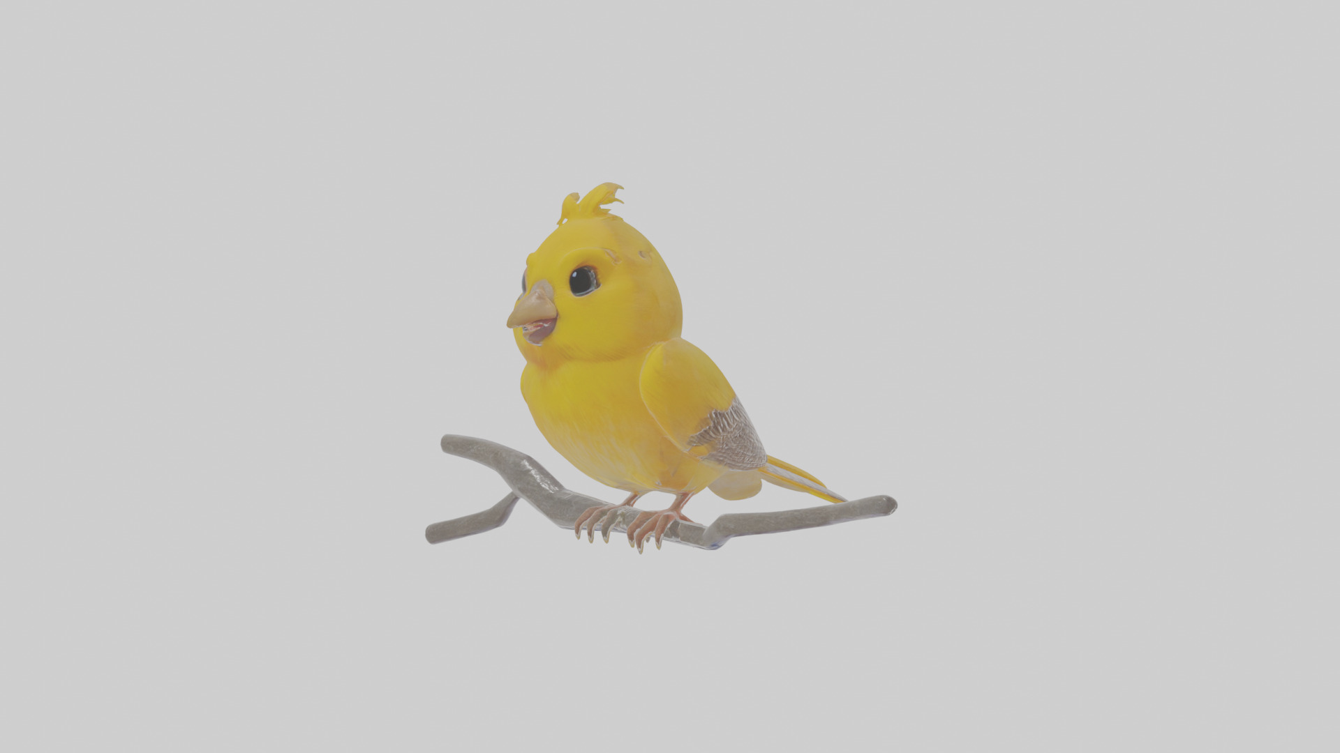 Cartoon Canary Low-poly 3D model_17