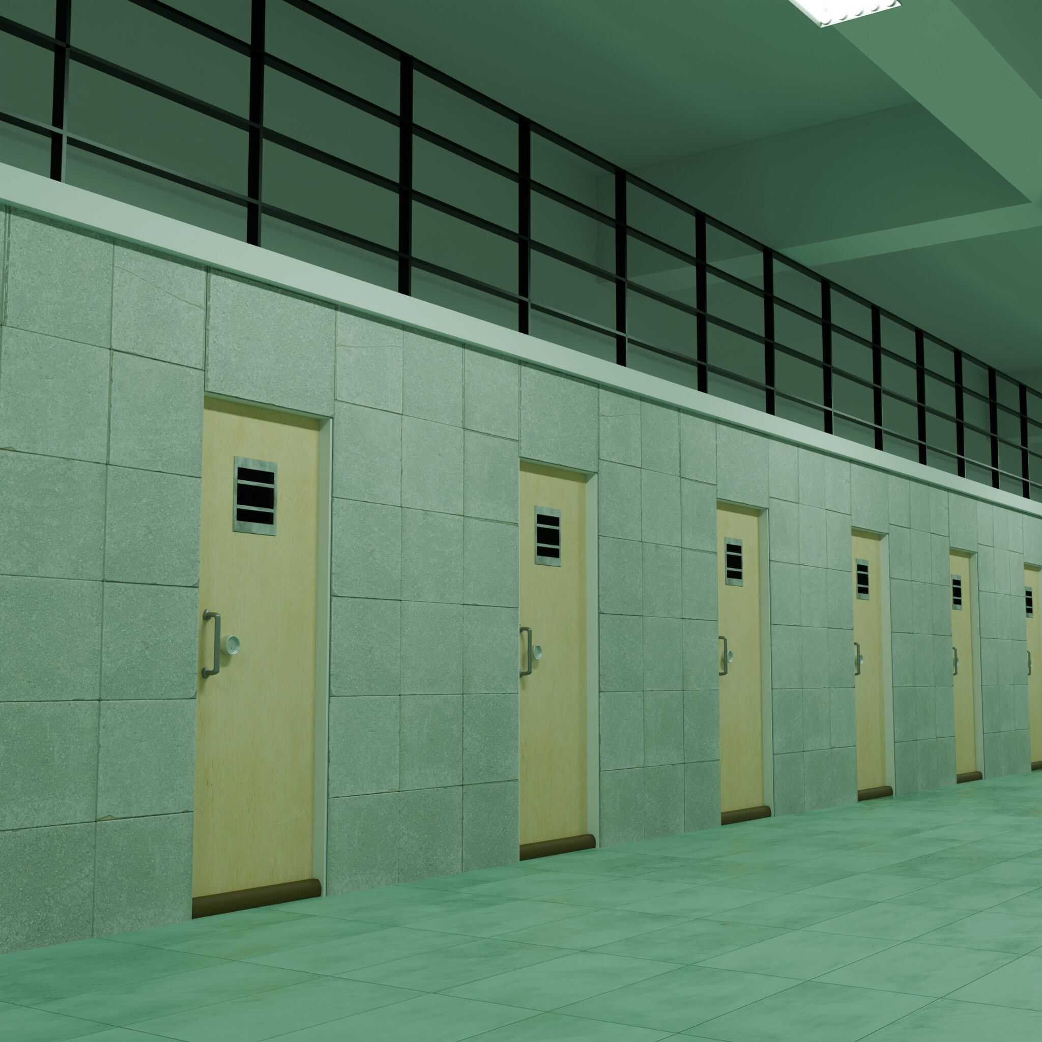 Prison Corridor 3D model_1