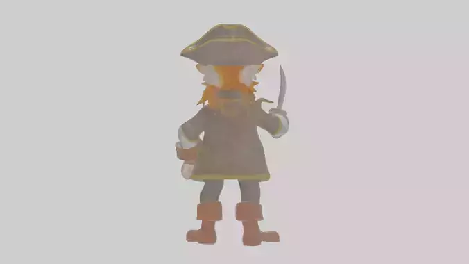 Cartoon Captain Calico pirate Model