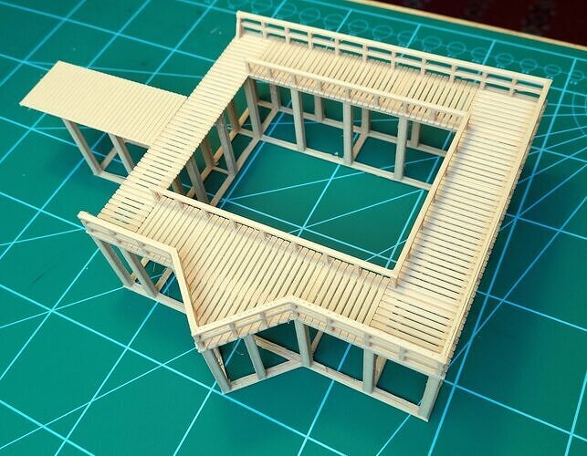 H0 scale Wooden Bathing Pier - FDM wood 3D print model