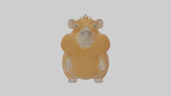 Cartoon Capybara Low-poly 3D model