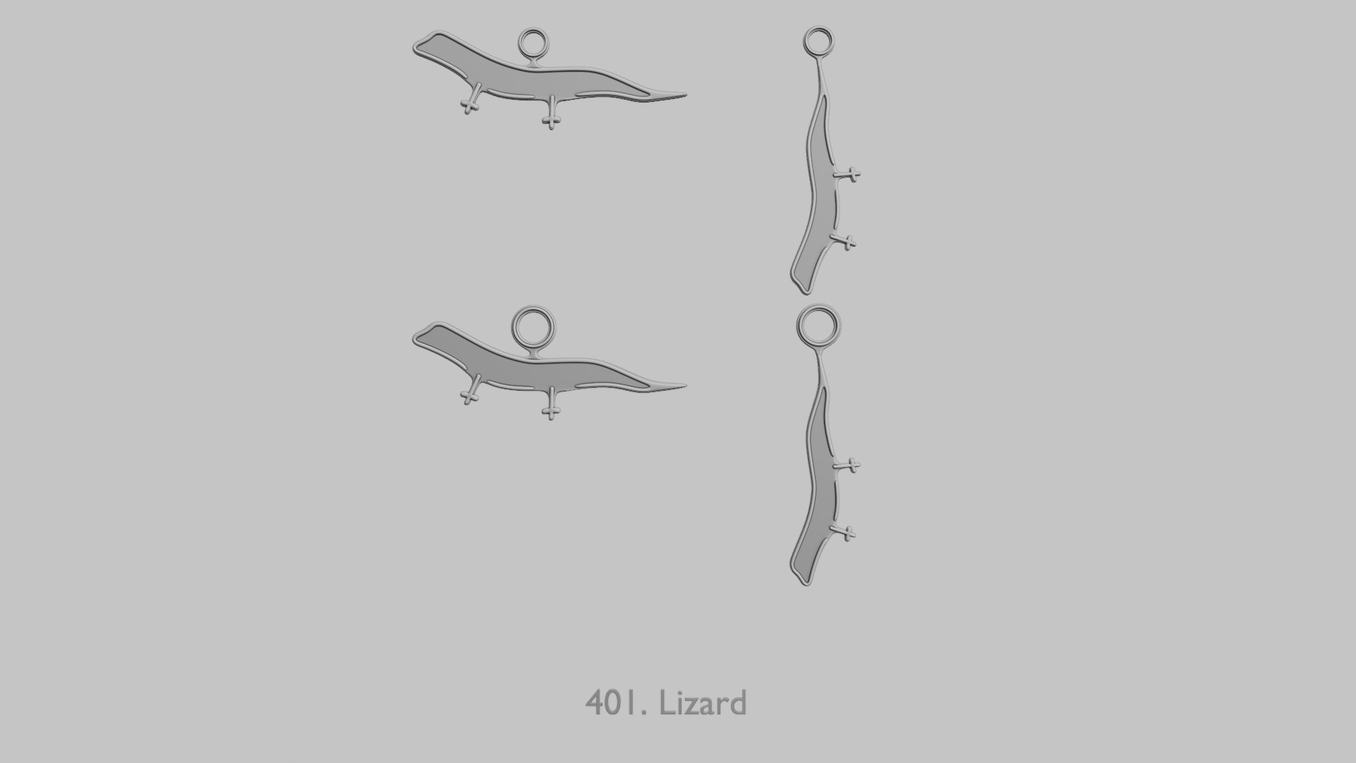 Creatures  Reptiles Insects and Crawlies Pendant Pack 3D print model_3