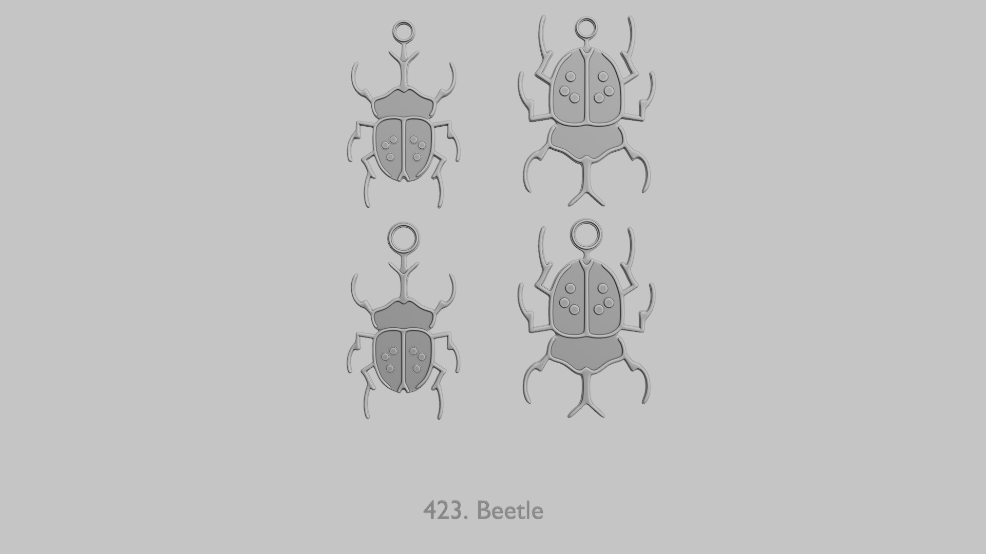 Creatures  Reptiles Insects and Crawlies Pendant Pack 3D print model_12