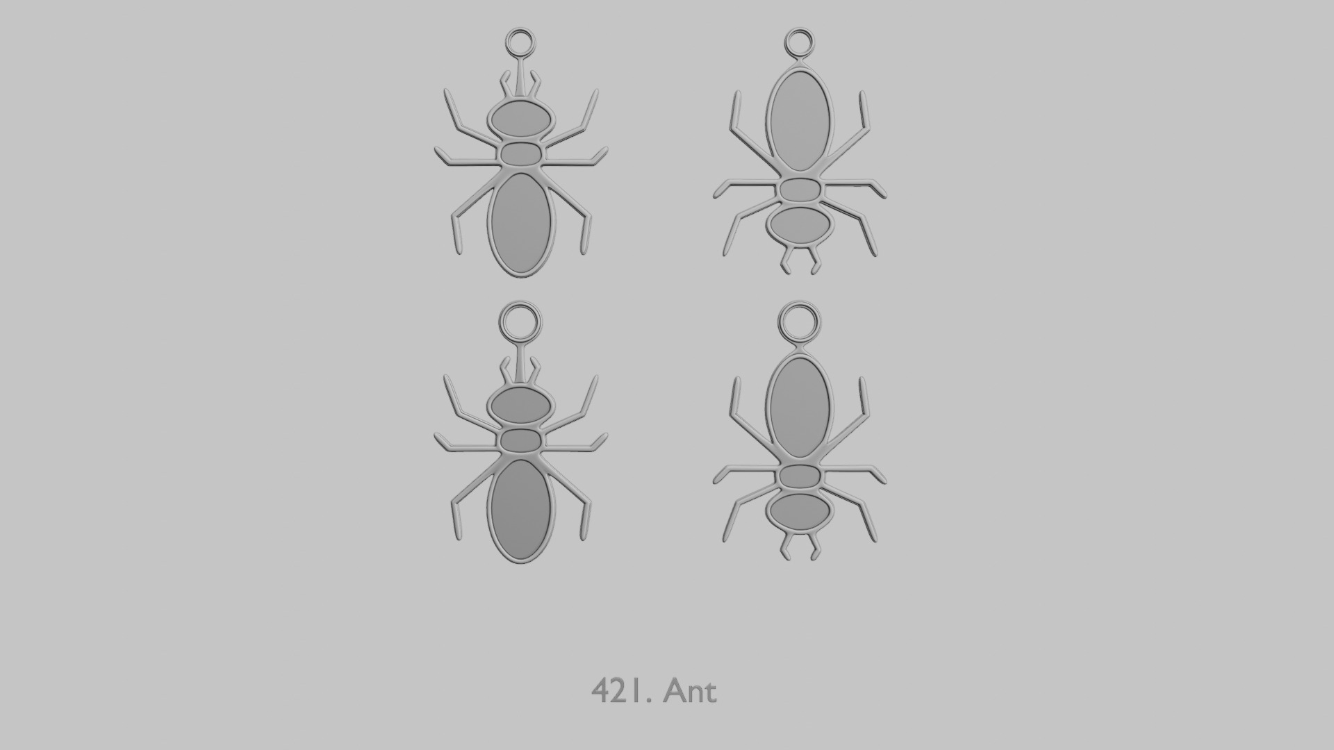 Creatures  Reptiles Insects and Crawlies Pendant Pack 3D print model_10