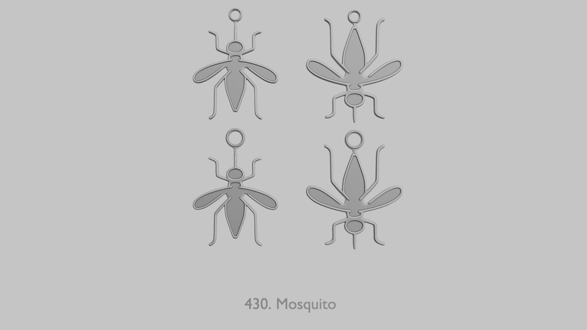 Creatures  Reptiles Insects and Crawlies Pendant Pack 3D print model_18