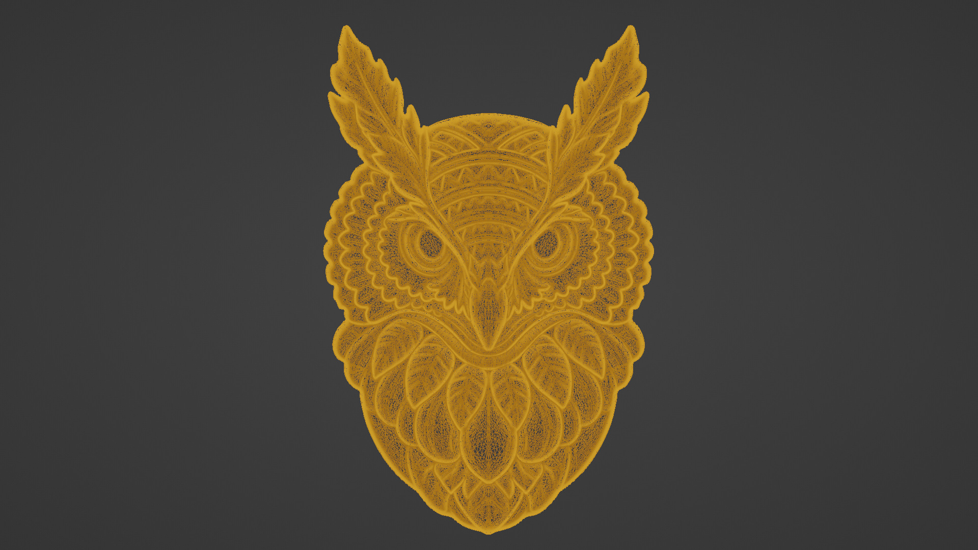 Tribal Owl Head STL File for CNC Carving Laser 3D Print model 3D print model_7