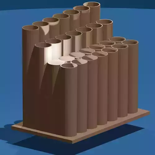 28 Tube Pencil Holder 3D Print File