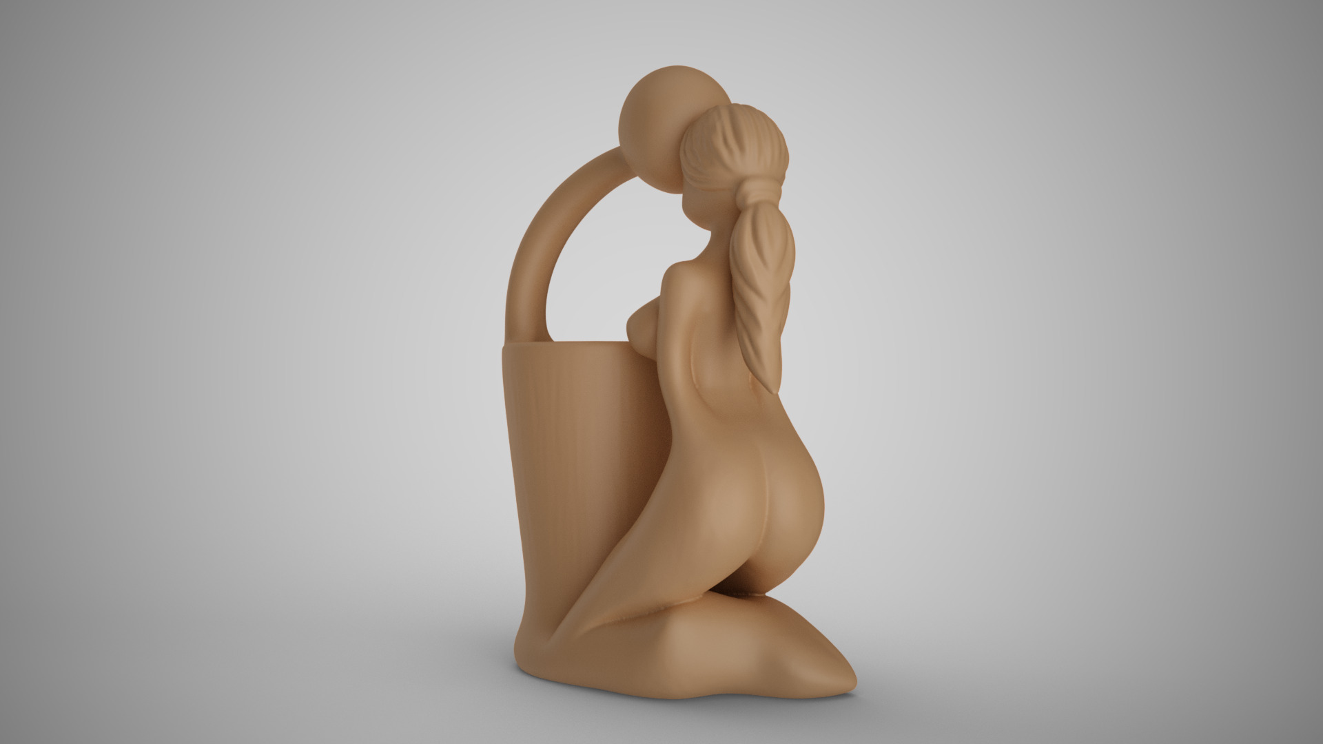 Woman Man Abstract Pen Holder 3D print model_6