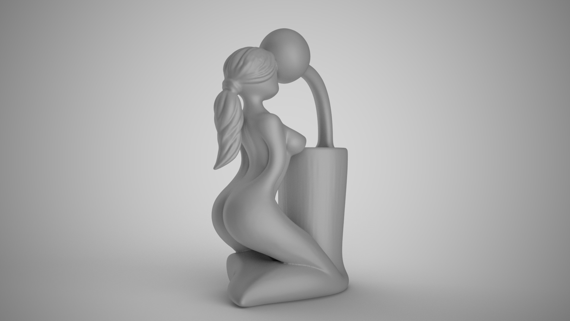Woman Man Abstract Pen Holder 3D print model_3