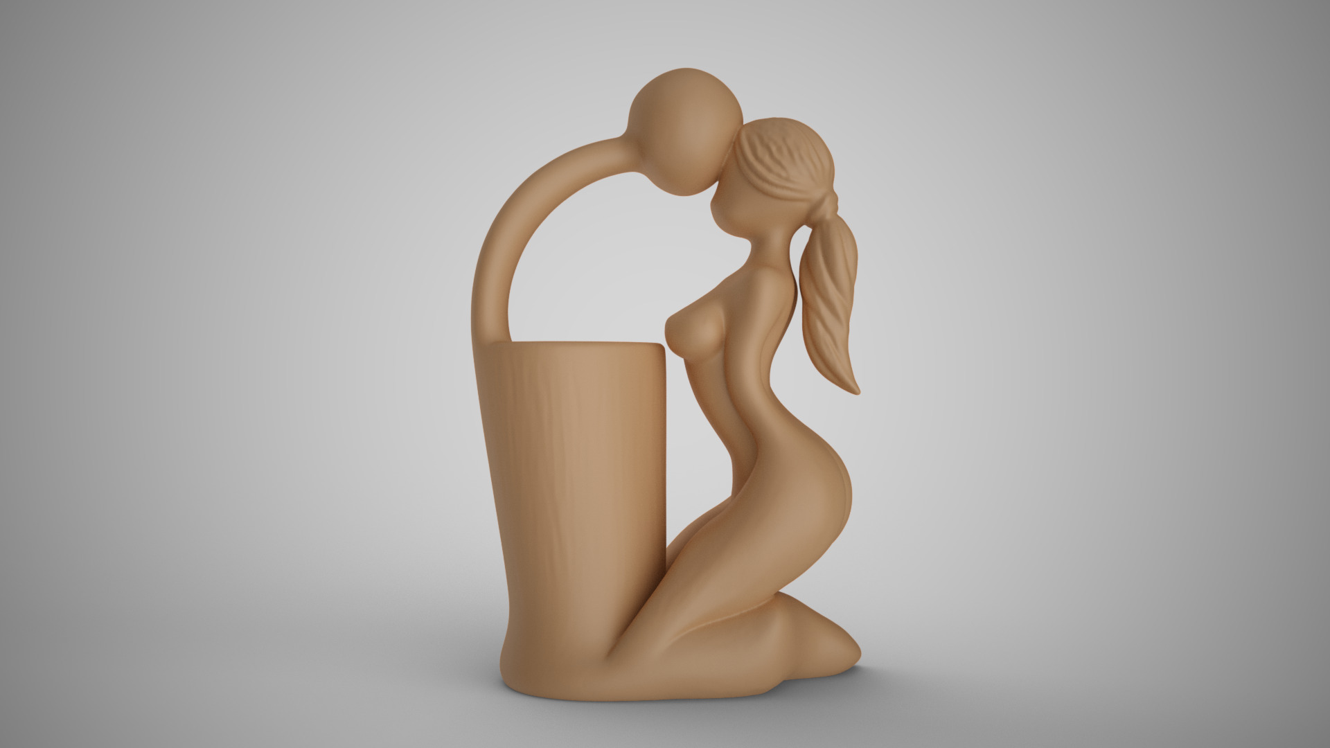 Woman Man Abstract Pen Holder 3D print model_7