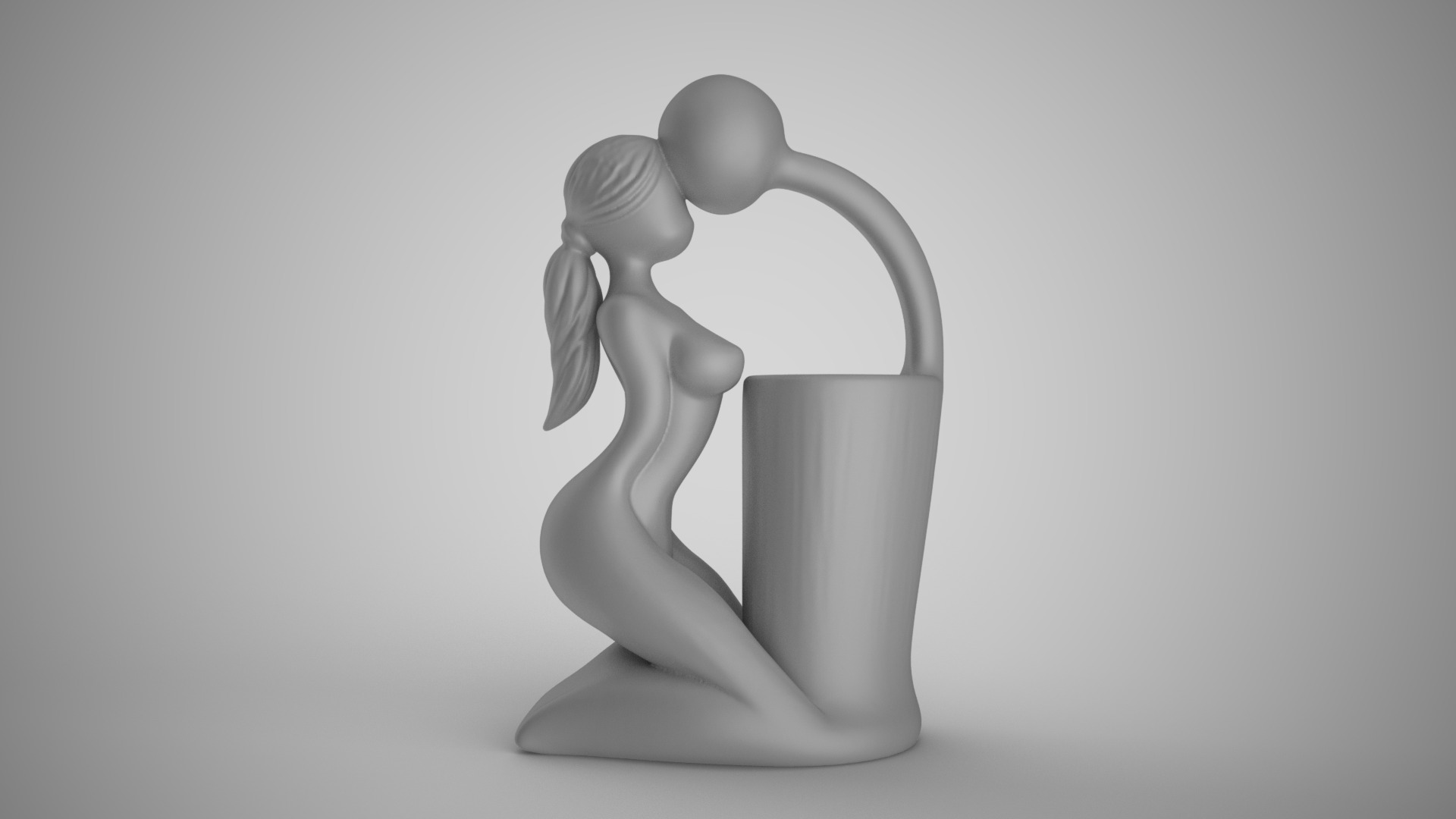 Woman Man Abstract Pen Holder 3D print model_2