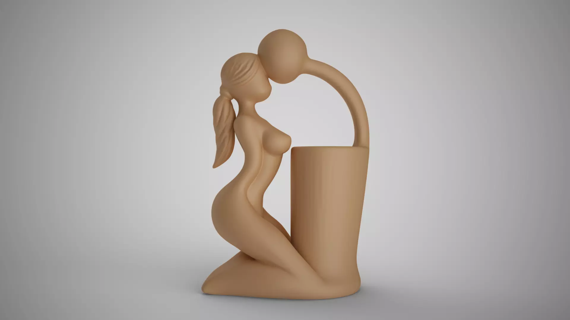 Woman Man Abstract Pen Holder 3D print model_0