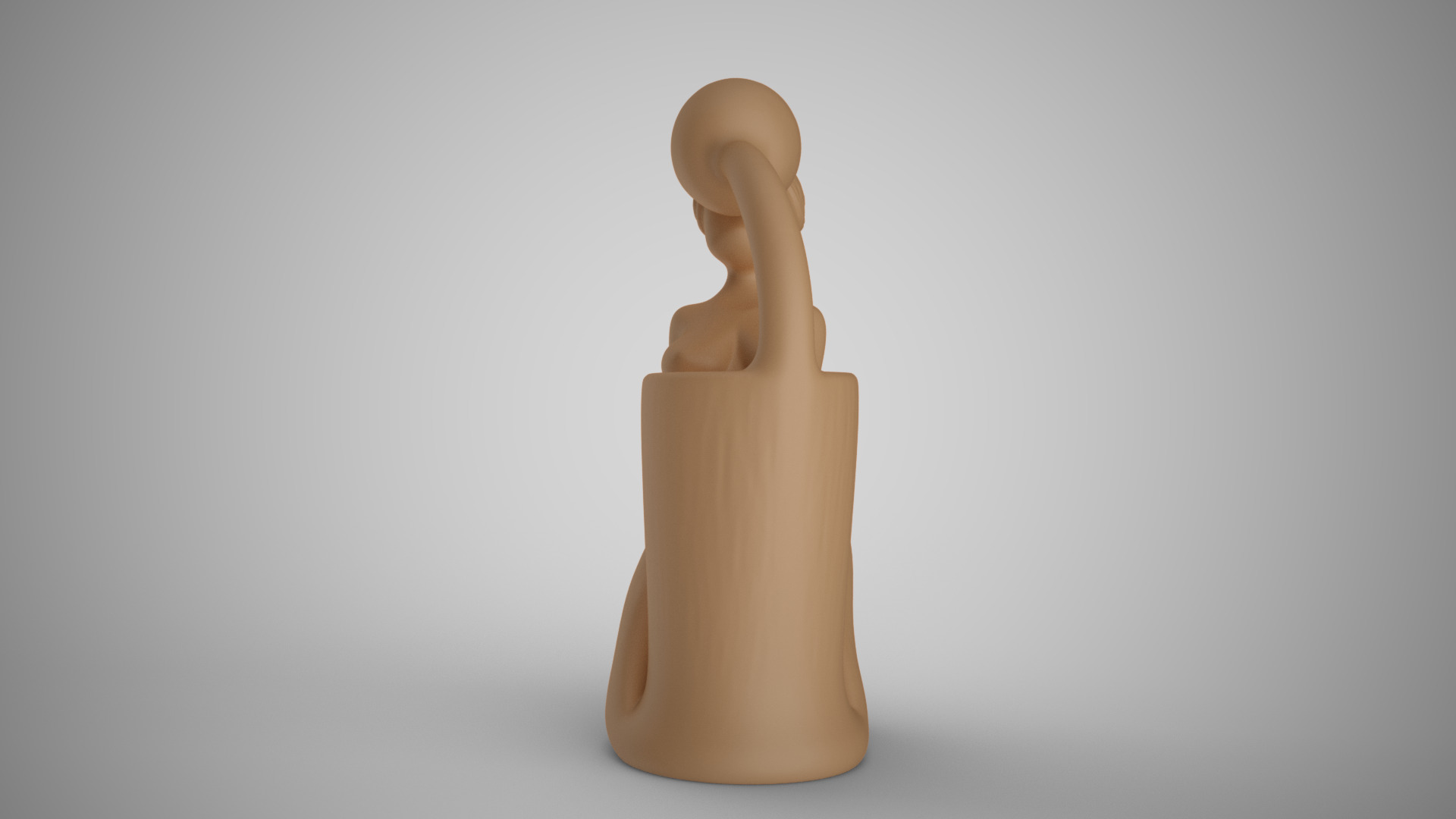 Woman Man Abstract Pen Holder 3D print model_9