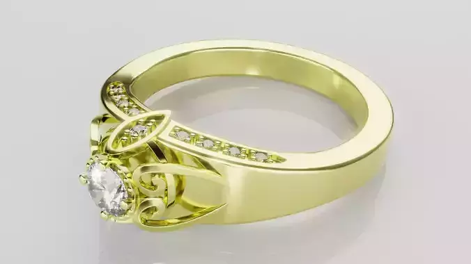 Twisted Halo Diamond Ring