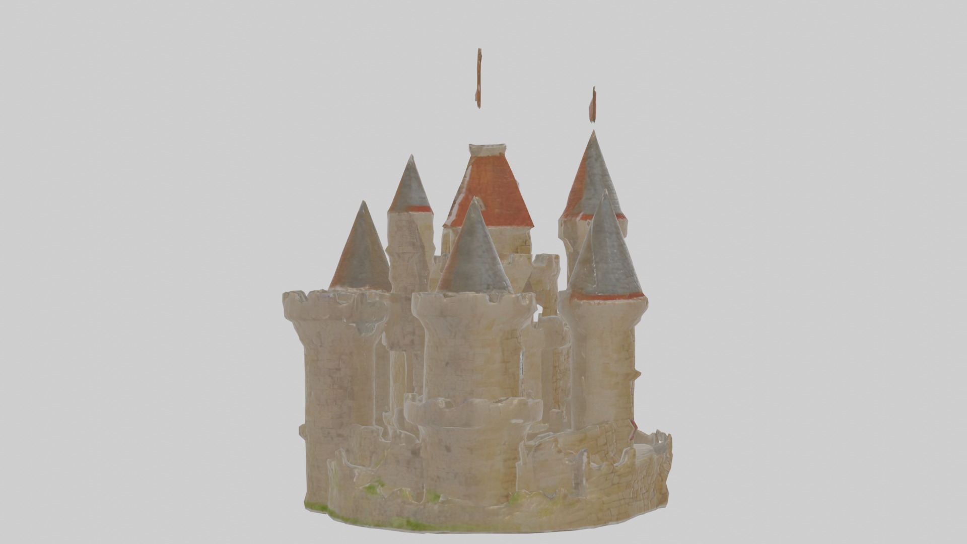 Cartoon Castle Low-poly 3D model_21