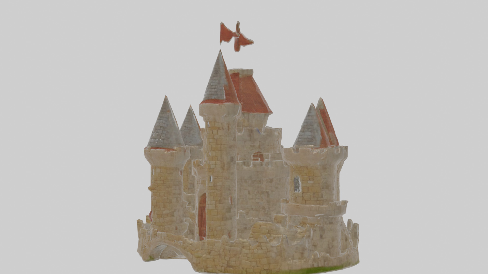 Cartoon Castle Low-poly 3D model_13