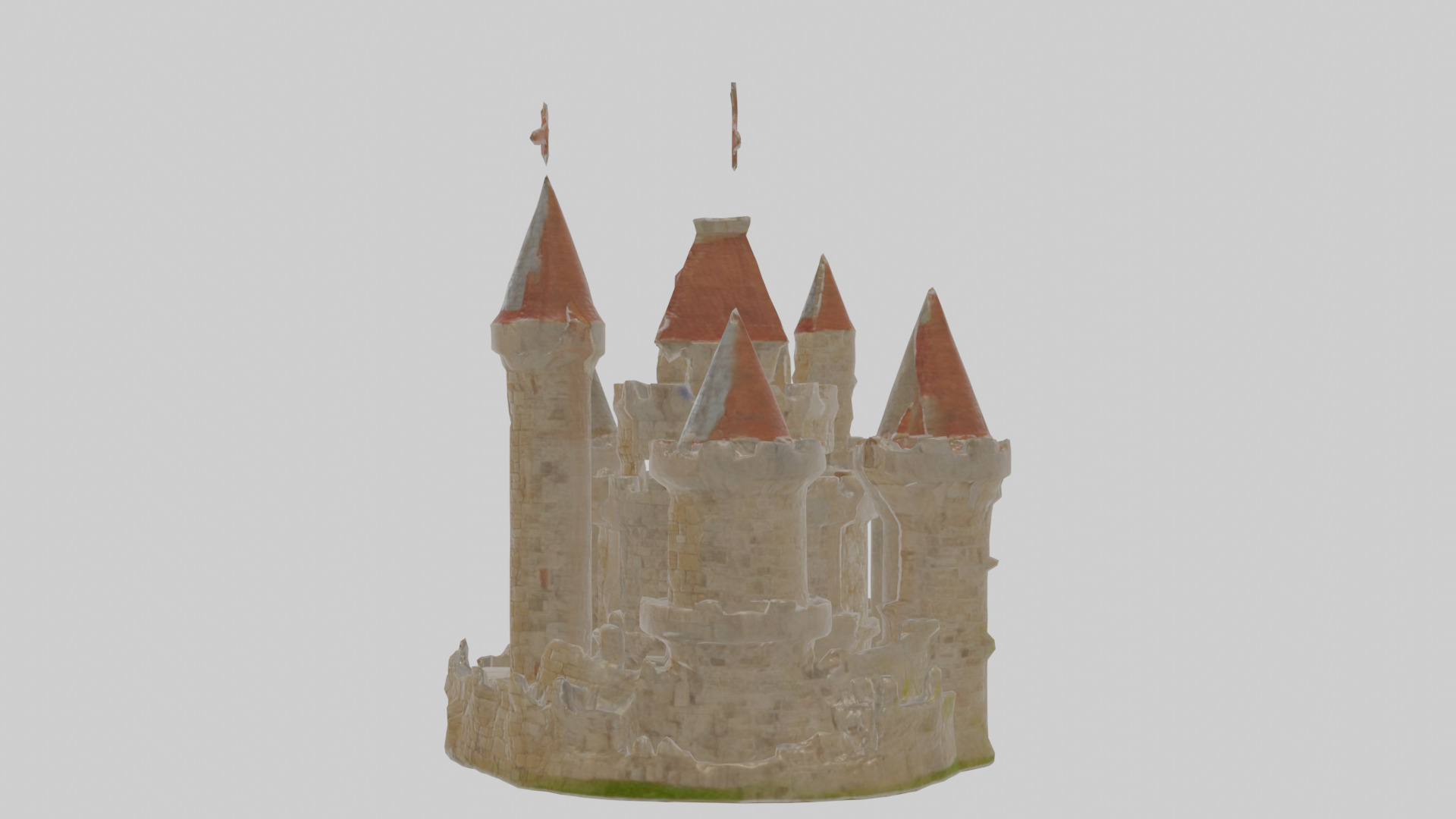Cartoon Castle Low-poly 3D model_19